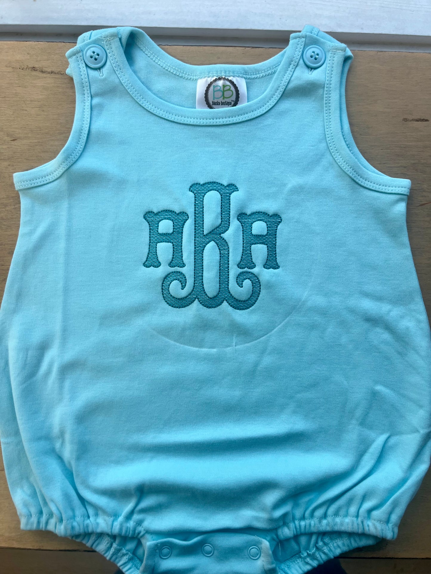 Infant Initial Embroidered Bubble