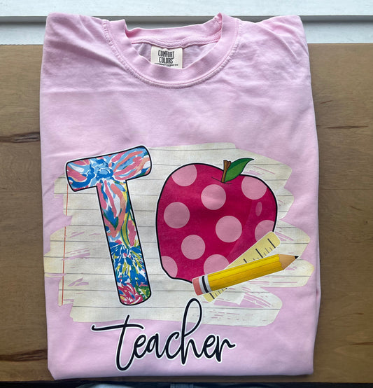 Adult Floral Teacher Tee