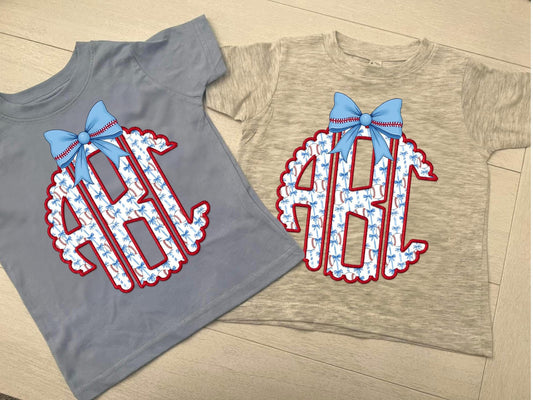 Adult Baseball Monogram