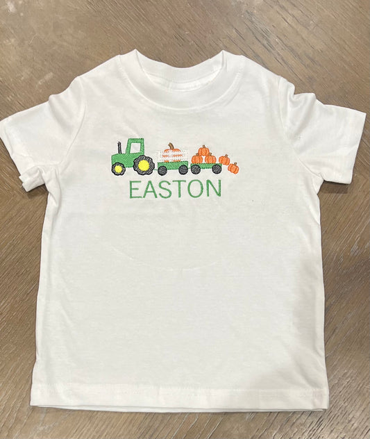 Personalized tractor youth tee