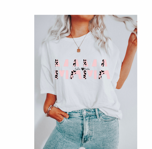 Pink Leopard Mama Tee